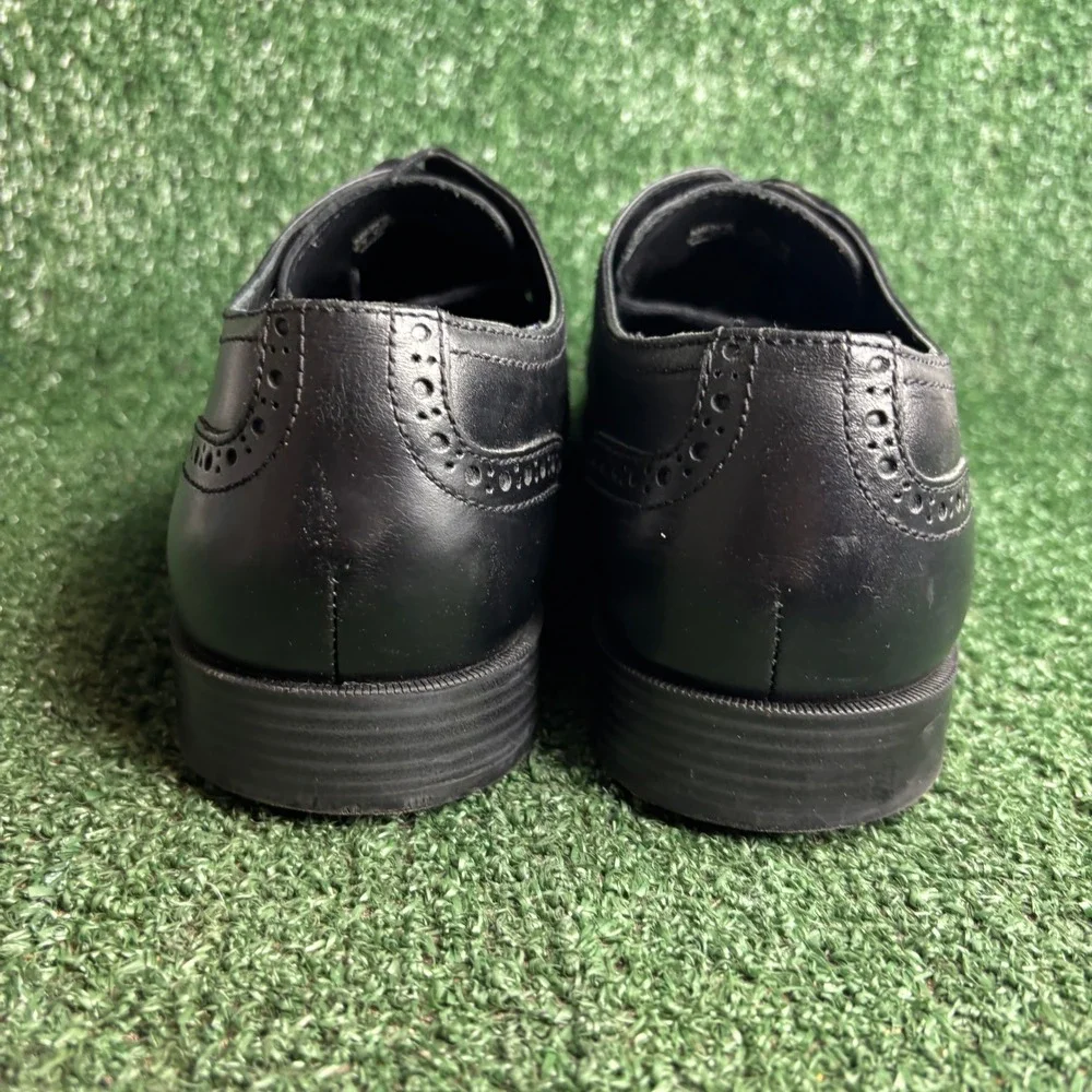 Cole Haan Grand.OS C23793 Wingtip Oxford Brogue Leather Shoes Black Mens Sz 10 M